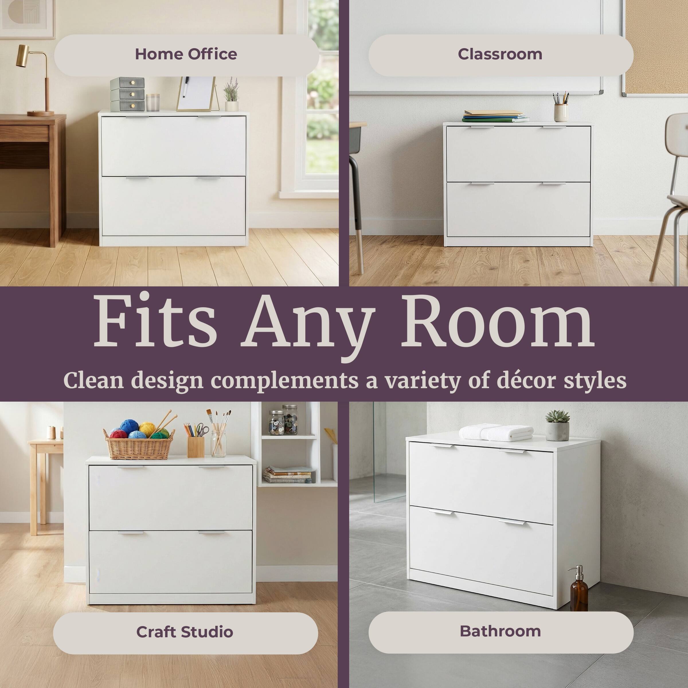 Home Office Classroom - Fits Any Room  
Clean design complements a variety of décor styles  
Craft Studio Bathroom
