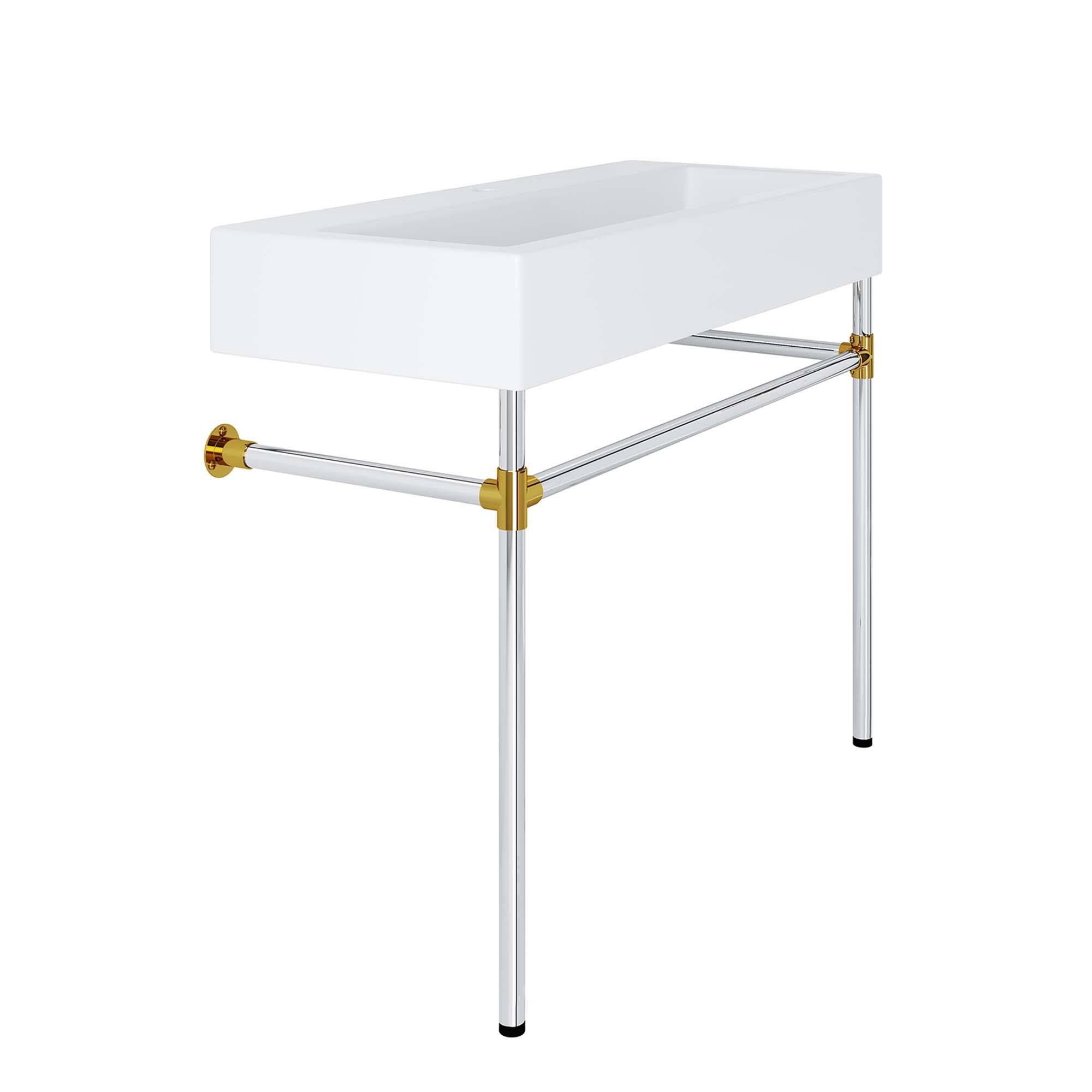 Back. Modway - Redeem Wall-Mount Bathroom Vanity Basin Included - Silver White.