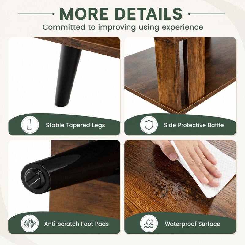MORE DETAILS  
Committed to improving using experience

- Stable Tapered Legs
- Side Protective Baffle
- Anti-scratch Foot Pads
- Waterproof Surface