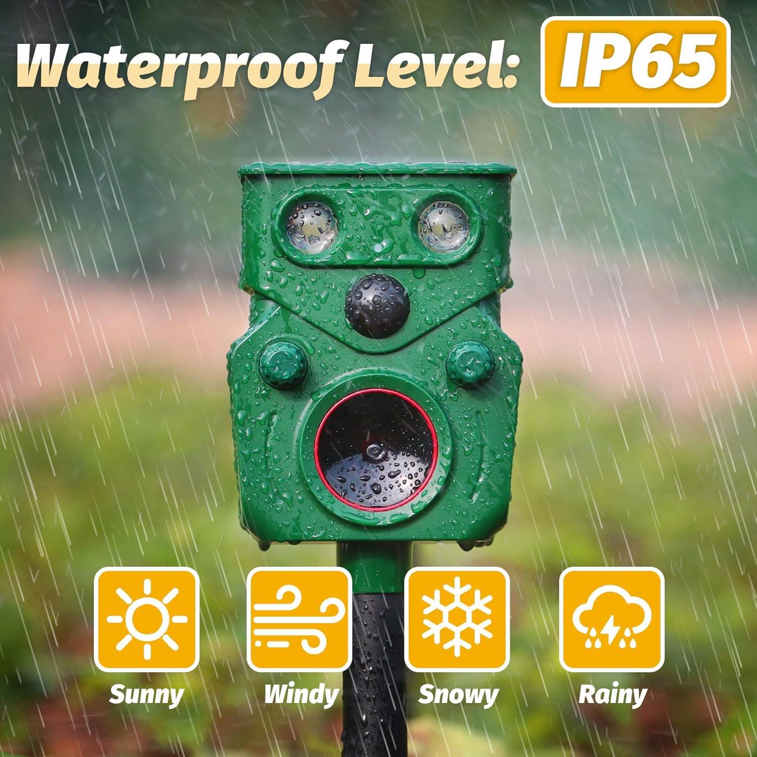 Waterproof Level: IP65

Sunny  
Windy  
Snowy  
Rainy