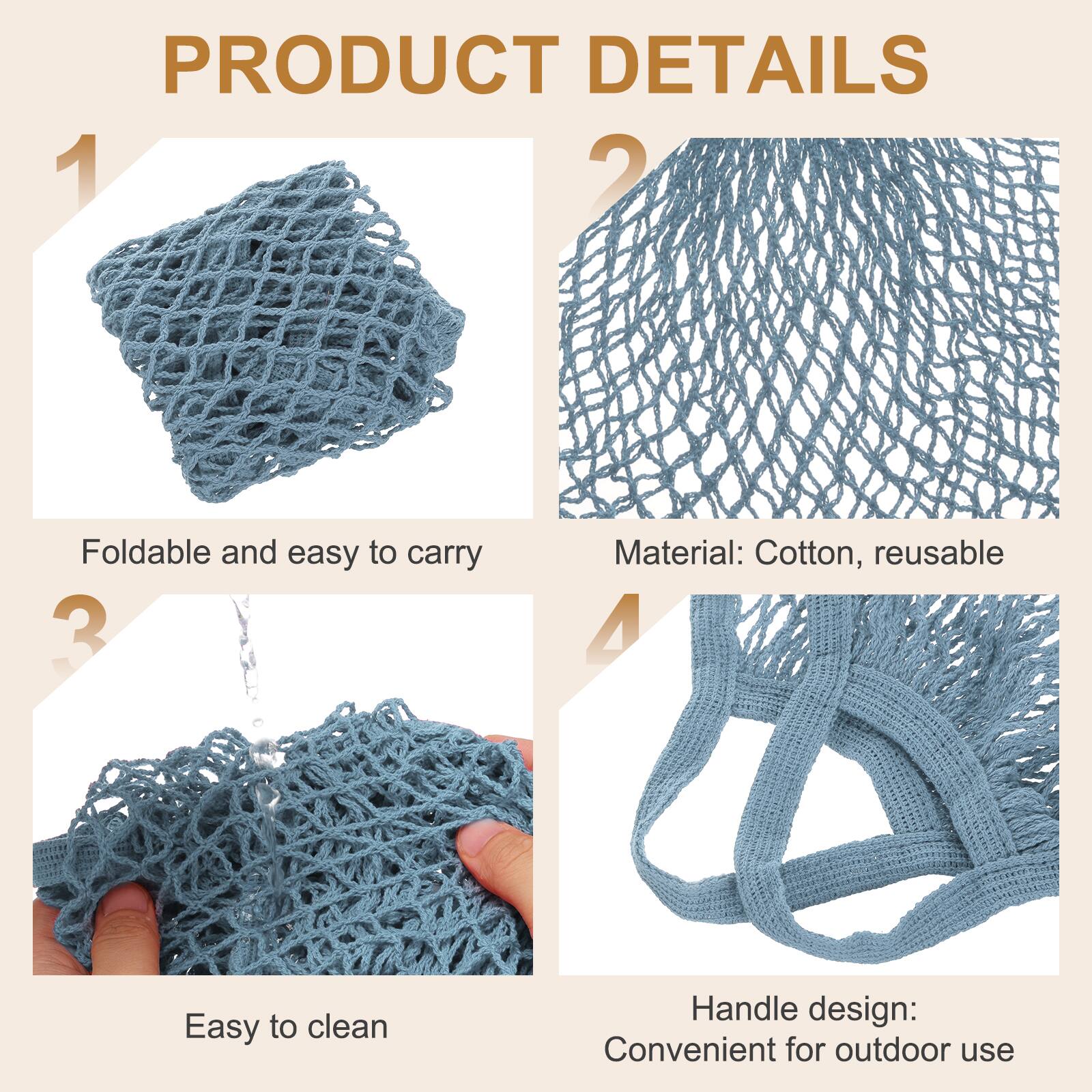 PRODUCT DETAILS

1. Foldable and easy to carry
2. Material: Cotton, reusable
3. Easy to clean
4. Handle design: Convenient for outdoor use