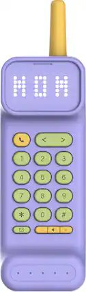 Front. Waffle - Home Kid's Phone - Purple.