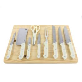 Gibson - Home Wildcraft 10 Piece Cutlery Set With Cutting Board - Linen