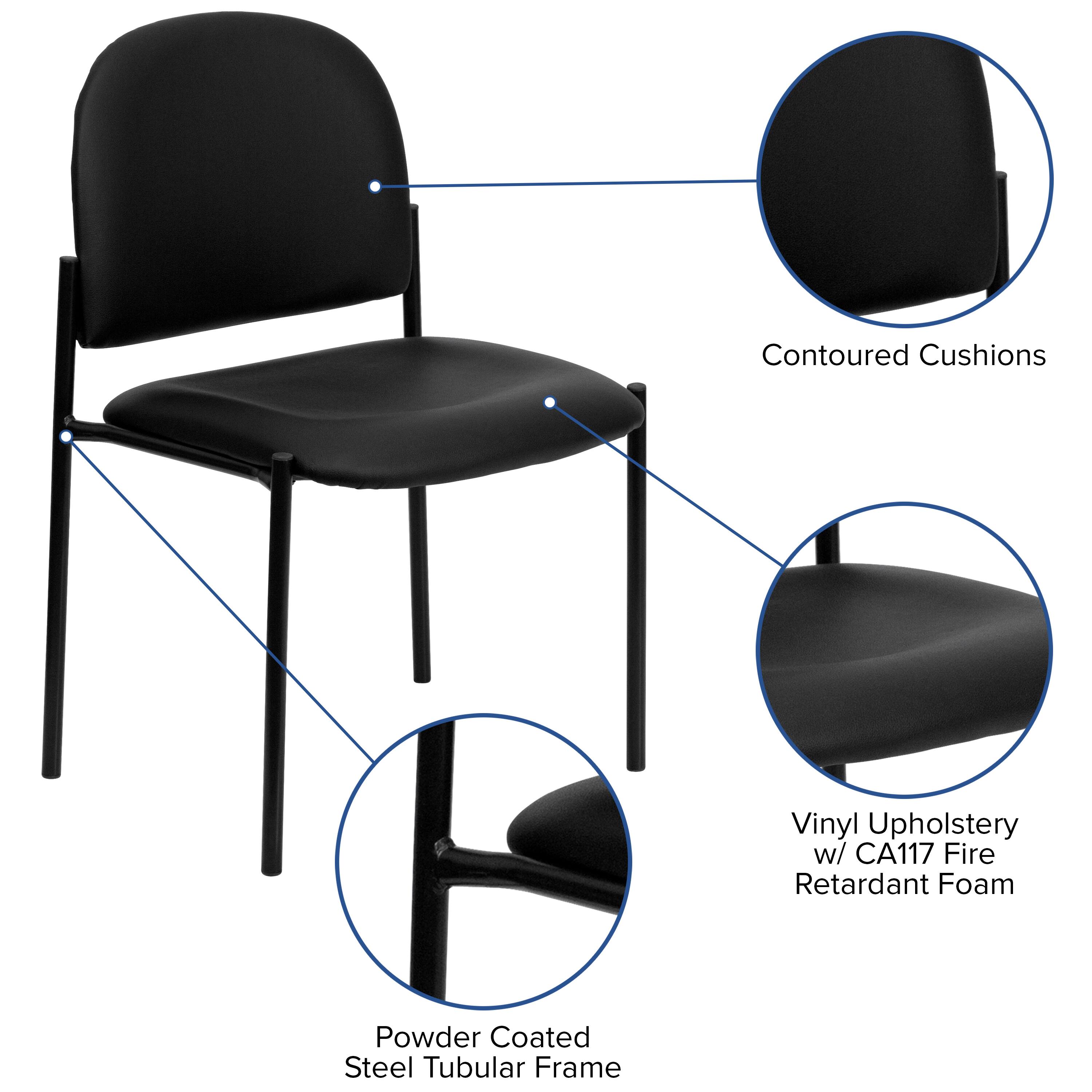 Contoured Cushions  
Vinyl Upholstery w/ CA117 Fire Retardant Foam  
Powder Coated Steel Tubular Frame
