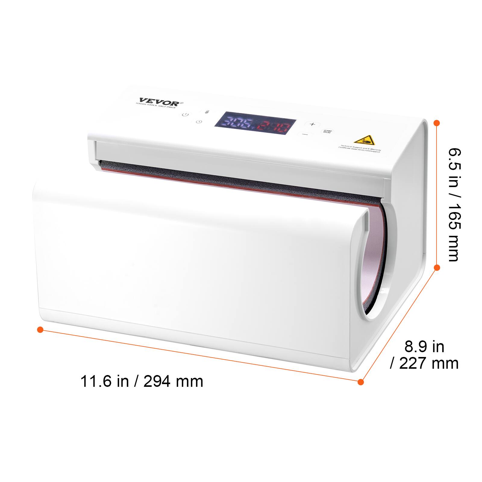 VEVOR  
6.5 in / 165 mm  
11.6 in / 294 mm  
8.9 in / 227 mm