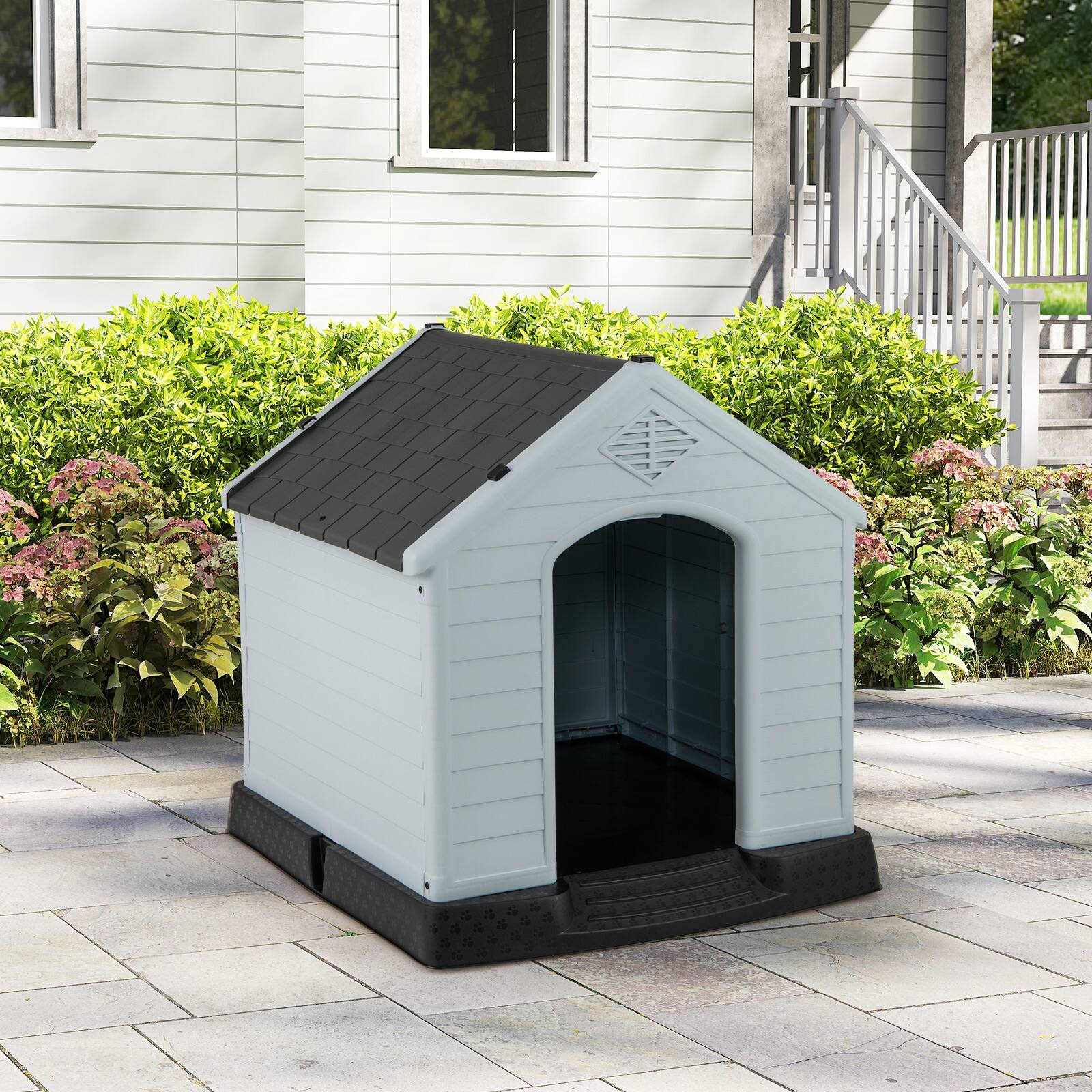 Alt View 3. Gymax - Gymax Dog House Pet Puppy Shelter Waterproof Indoor/Outdoor Ventilate Gray.