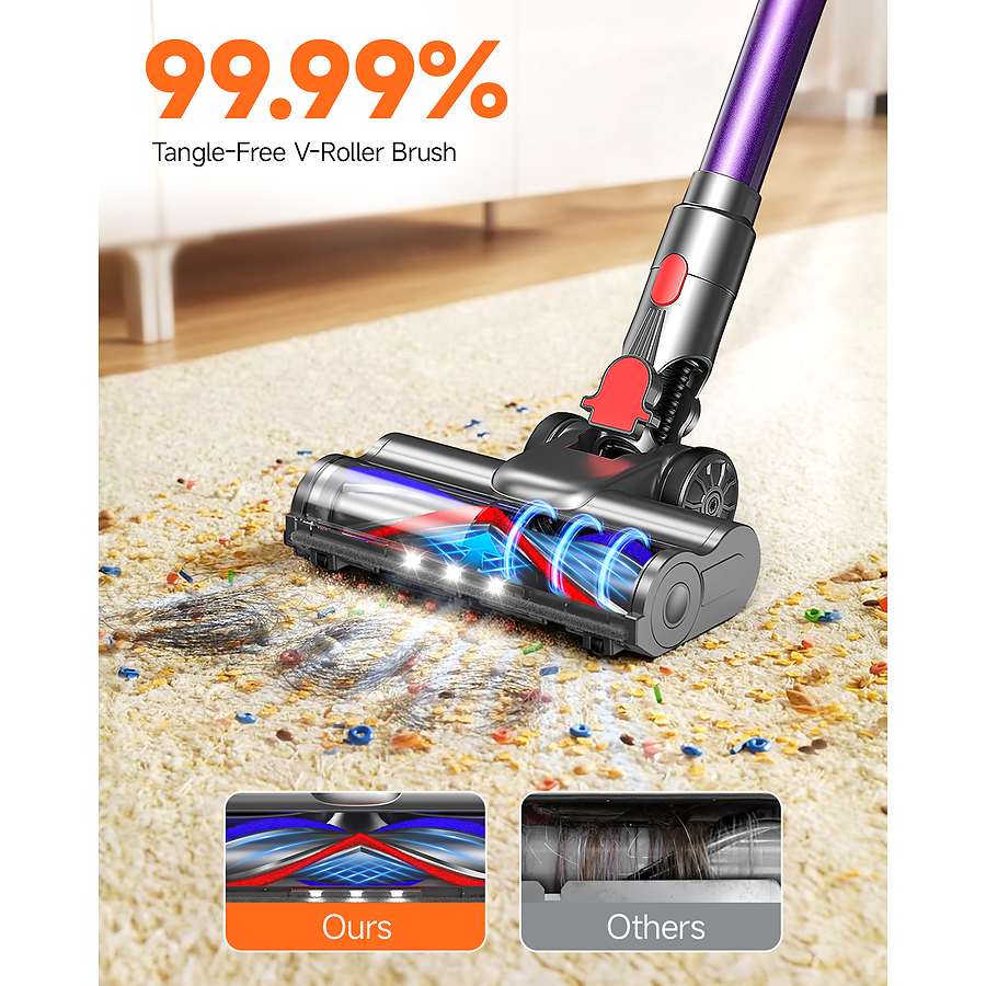 99.99% Tangle-Free V-Roller Brush

Ours
Others