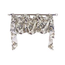 RLF Home - Zanzibar 3-S Victory 100% Cotton Tab Top Swag Window Curtain 54" x 25" - Gray