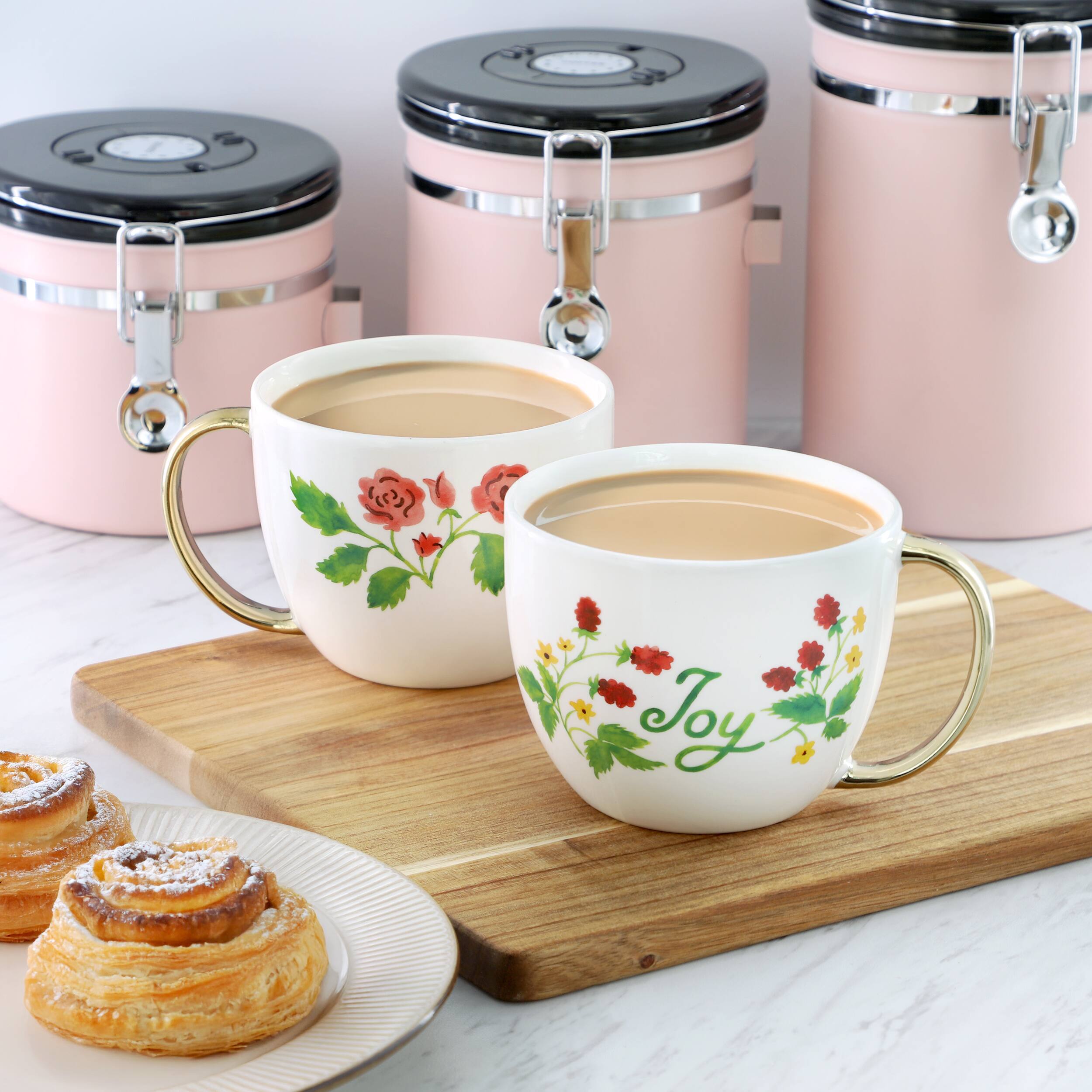 Alt View 1. Gibson - Gibson Home Inspired Gardens 8 Piece 17.5 Ounce Ceramic Assorted Mug Set - Assorted Colors.