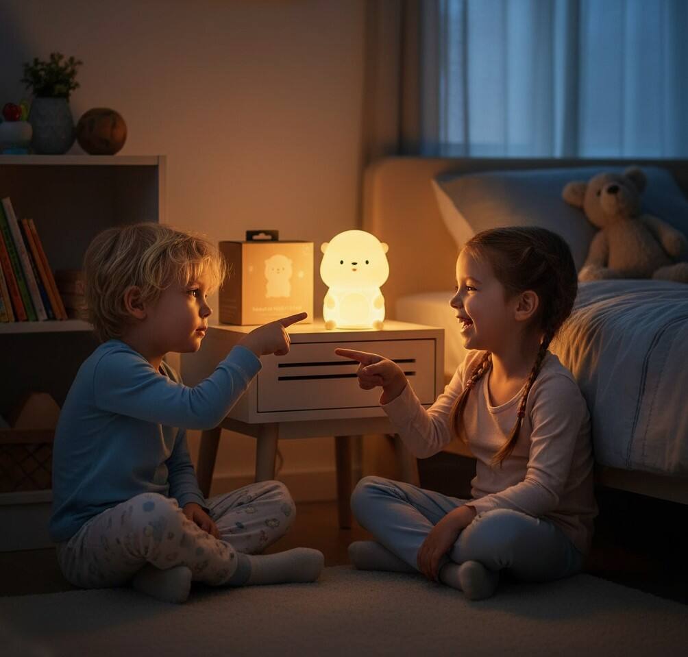 Alt View 1. FINEAK - Cute Sea Otter Silicone Night Light-8-Color Tap Control, Perfect Kids Gift - White Sea Otter.