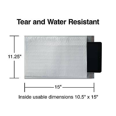 Tear and Water Resistant

11.25" x 15"

Inside usable dimensions 10.5" x 15"