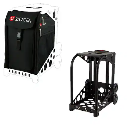 Front. Zuca - Zuca Obsidian Sport Insert Bag and Black Frame - Black.