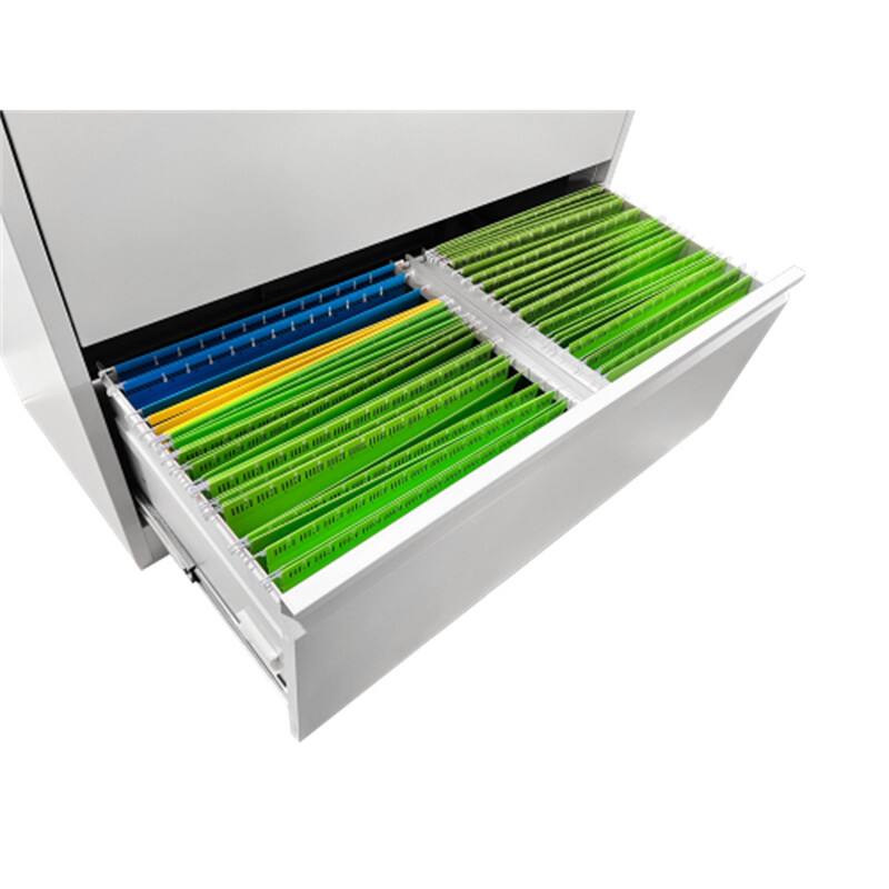 Alt View 4. HTUTWOO - 5 Drawer Metal Lateral File Cabinet – Filing Cabinet with Lock, Lockable File Cabinet for Home, Locking Metal Cabinet - White.