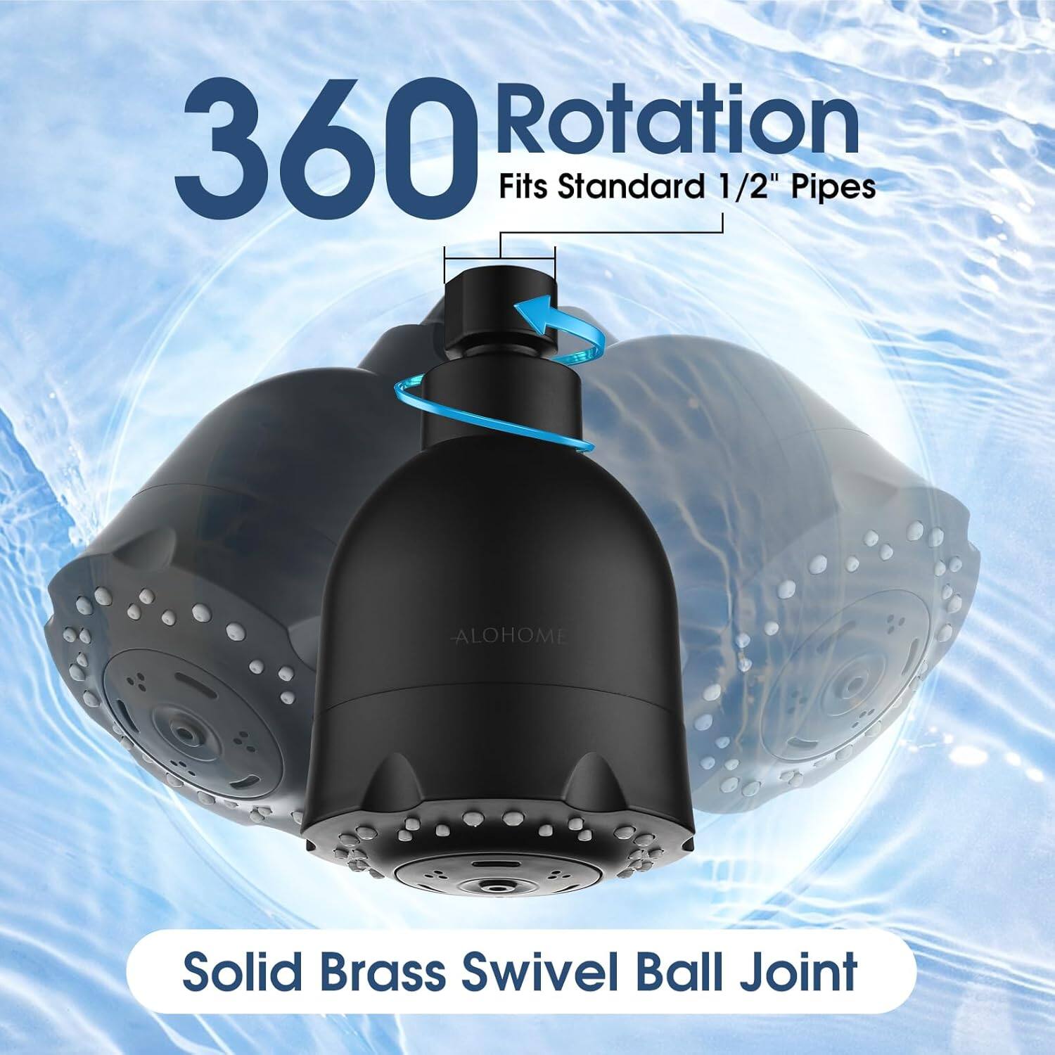 360 Rotation Fits Standard 1/2" Pipes

Solid Brass Swivel Ball Joint