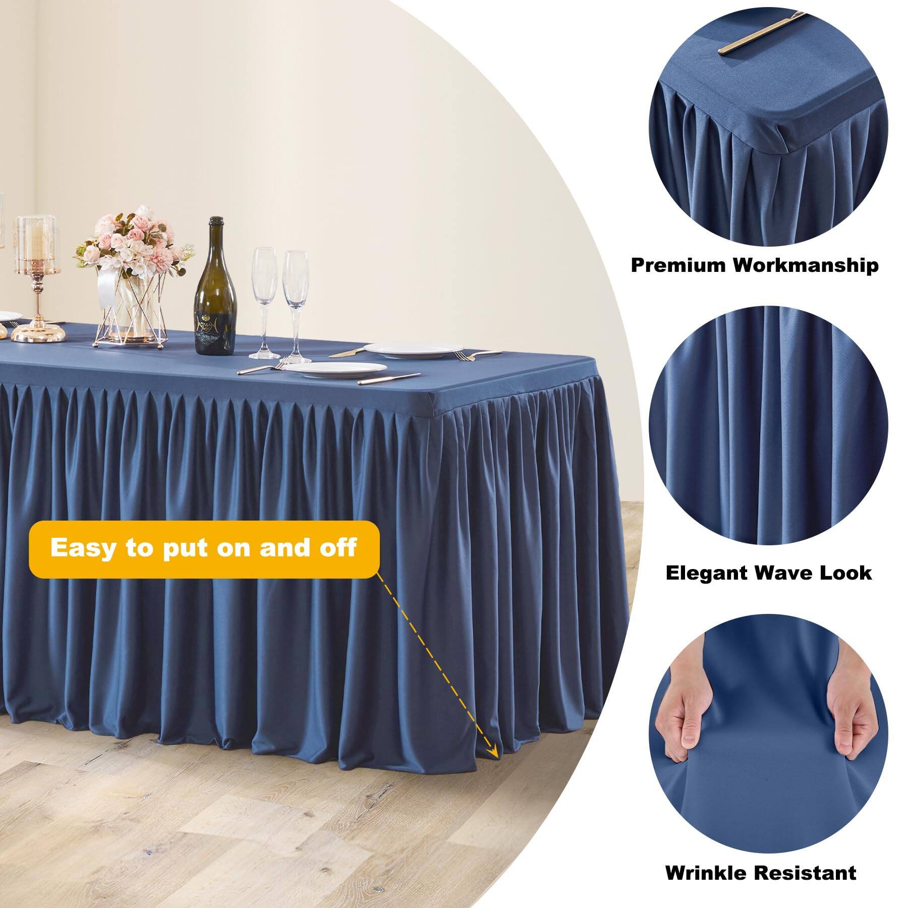 - Premium Workmanship
- Easy to put on and off
- Elegant Wave Look
- Wrinkle Resistant