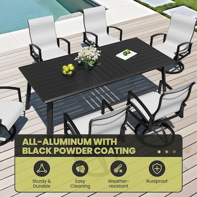 ALL-ALUMINUM WITH BLACK POWDER COATING

- Sturdy & Durable
- Easy Cleaning
- Weather-resistant
- Rustproof