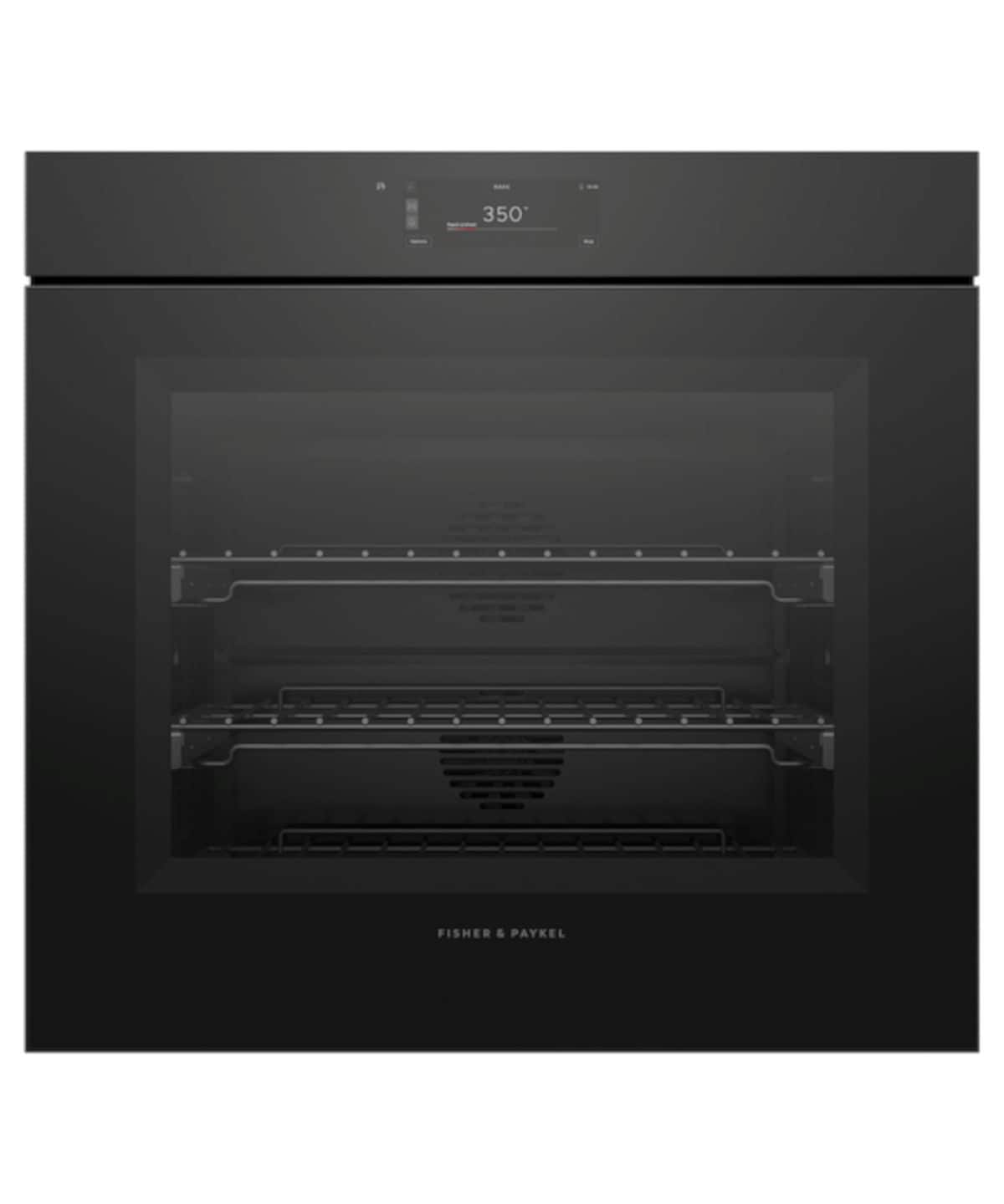 Fisher & Paykel - 30" 4.9 Cu. Ft. Single Oven, 6.8" Touchscreen, Self-Cleaning, Handleless - Minimal (Soft - Black