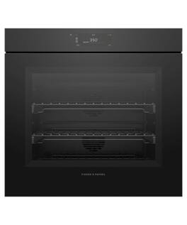 Fisher & Paykel - 30" 4.9 Cu. Ft. Single Oven, 6.8" Touchscreen, Self-Cleaning, Handleless - Minimal (Soft - Black