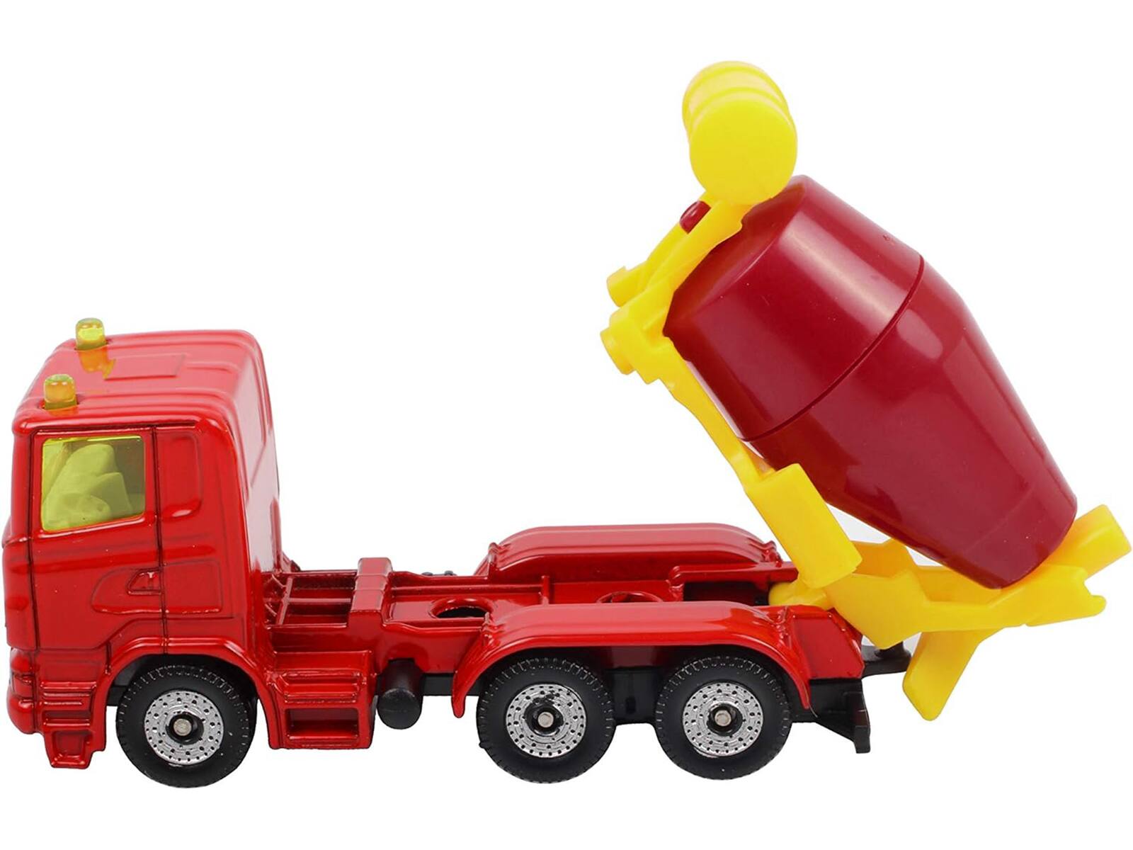 Alt View 1. SIKU - Cement Mixer Red and Yellow Diecast Model by Siku.