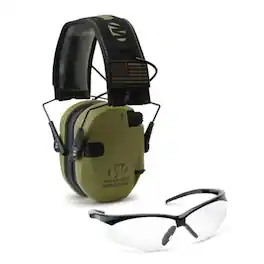 Walkers - Walker's Razor Slim Electronic Shooting Range Earmuff (OD Patriot) and Glasses - Camouflage