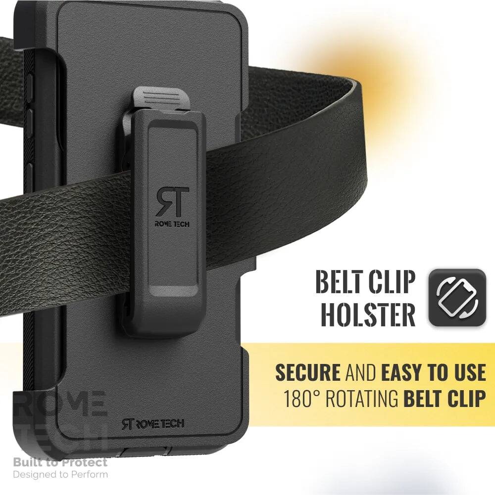 ROME TECH BELT CLIP HOLSTER  
SECURE AND EASY TO USE  
180° ROTATING BELT CLIP  
Built to Protect  
Designed to Perform