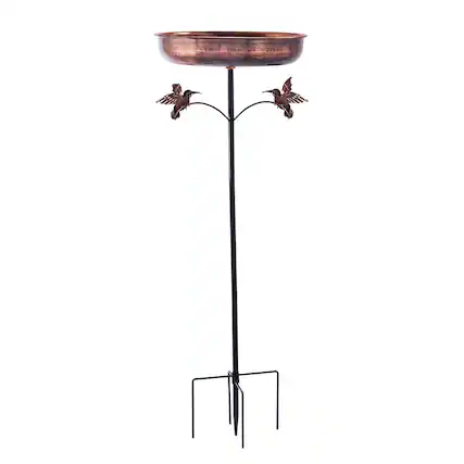 Front. Dazzed Corner - 10" Dia Bowl Bird Baths Feeder Bowl for Outdoors, Vintage Birdbaths Standing for Garden Patio Yard Lawn Decor - Bronze.