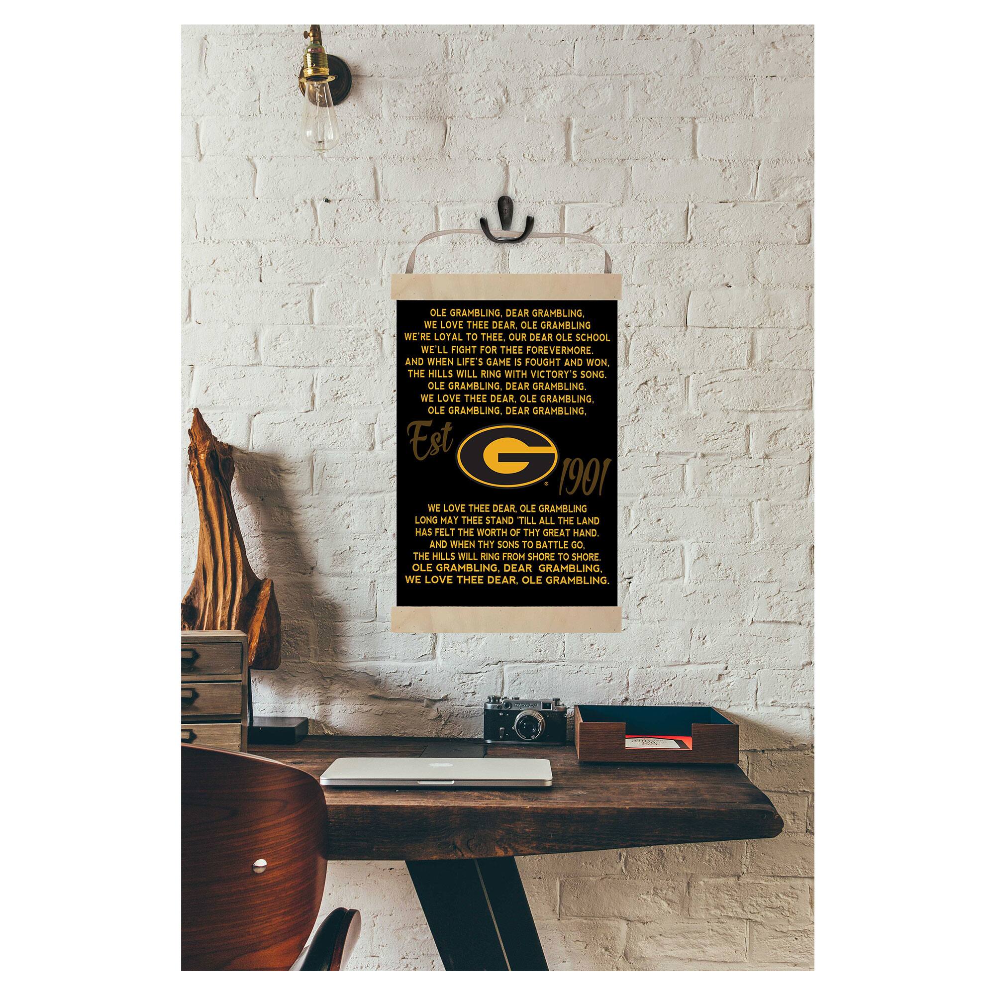 Ole Grambling, dear Grambling,  
We love thee dear, Ole Grambling.  
We're loyal to thee, our dear Ole school.  
We'll fight for thee forevermore.  
And when life's game is fought and won,  
The hills will ring with victory's song.  
Ole Grambling, dear Grambling,  
We love thee dear, Ole Grambling.  
Ole Grambling, dear Grambling.  

Est 1901  
We love thee dear, Ole Grambling.  
Long may thee stand till all the land has felt the worth of the great hand.  
And when the sons to rattle from shore to shore,  
The hills will ring from shore to shore.  
Ole Grambling, dear Grambling.  
We love thee dear, Ole Grambling.