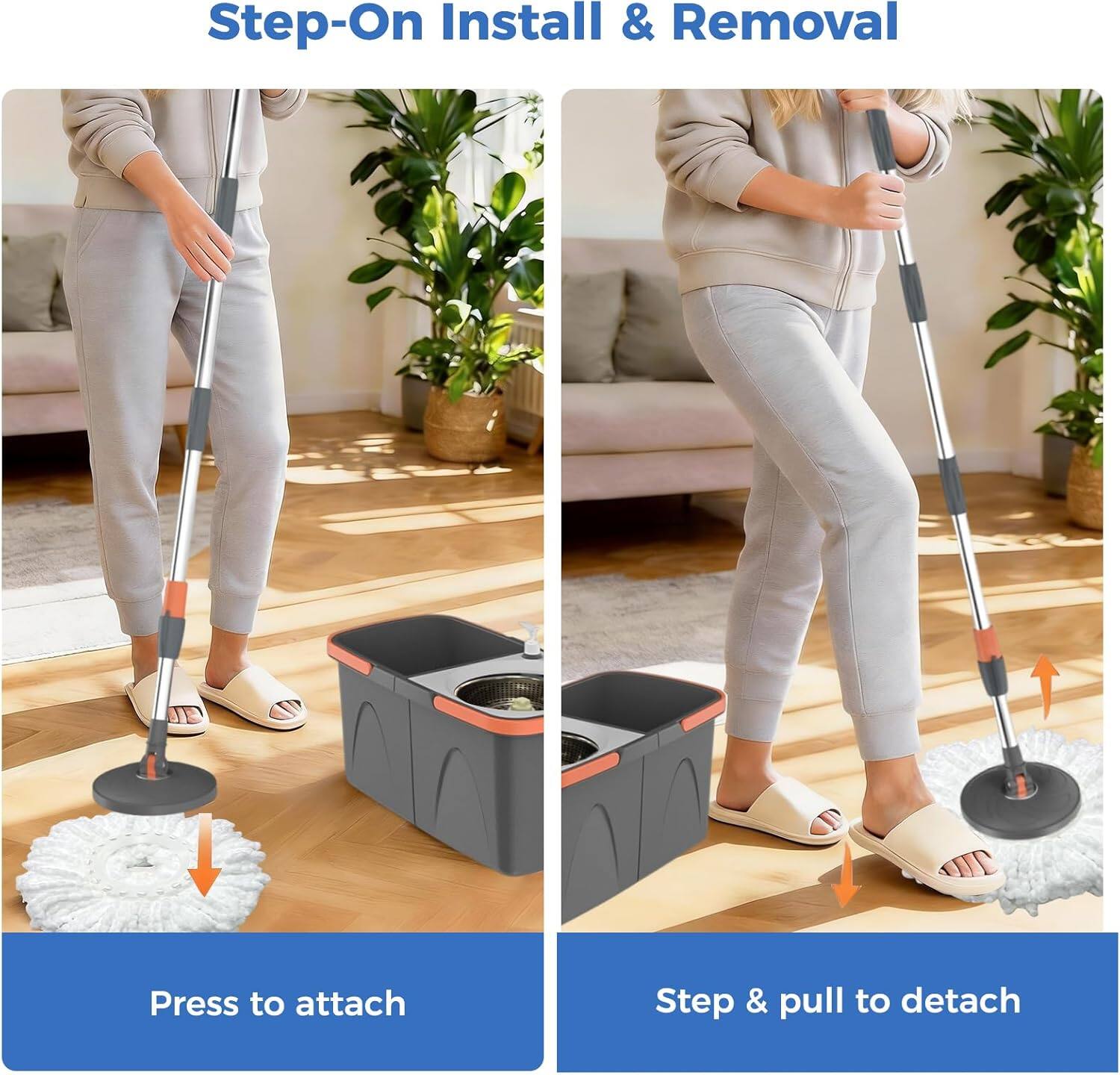 Step-On Install & Removal

Press to attach

Step & pull to detach