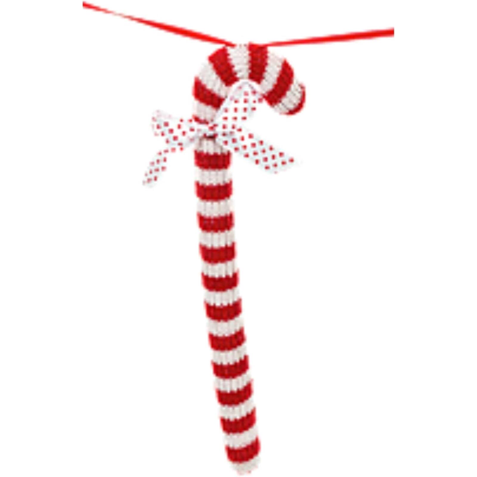 Angle. Ganz - Ganz Red and White Candy Cane Polyester Christmas Garland Stand 72 Inches Long - Red.