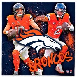 Open Road Brands - Pat Surtain II &-Bo Nix 12" x 12" Logo Splash Canvas Art - Orange