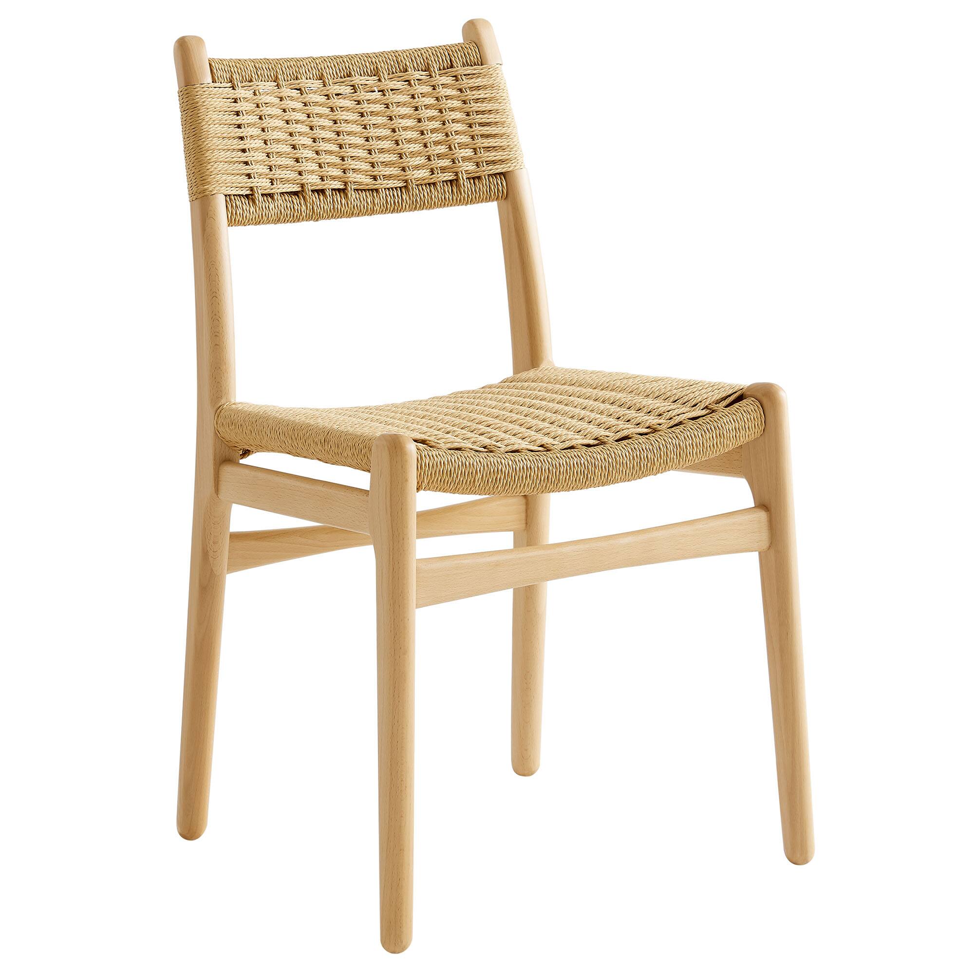 Back. Modway - Wynn Rope and Wood Dining Side Chairs Set of 2 by Modway - Brown.