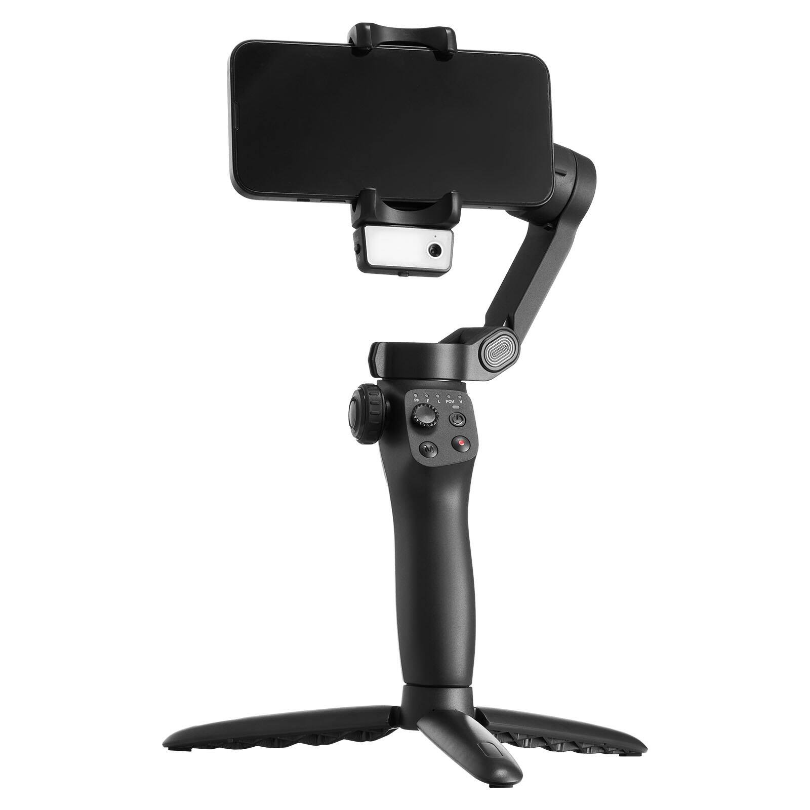 Alt View 10. Glintex - Gimbal Stabilizer for Smartphone 3-Axis Foldable Phone Gimbal w/ AI Tracking Fill Light Tripod Portable Video Recording.