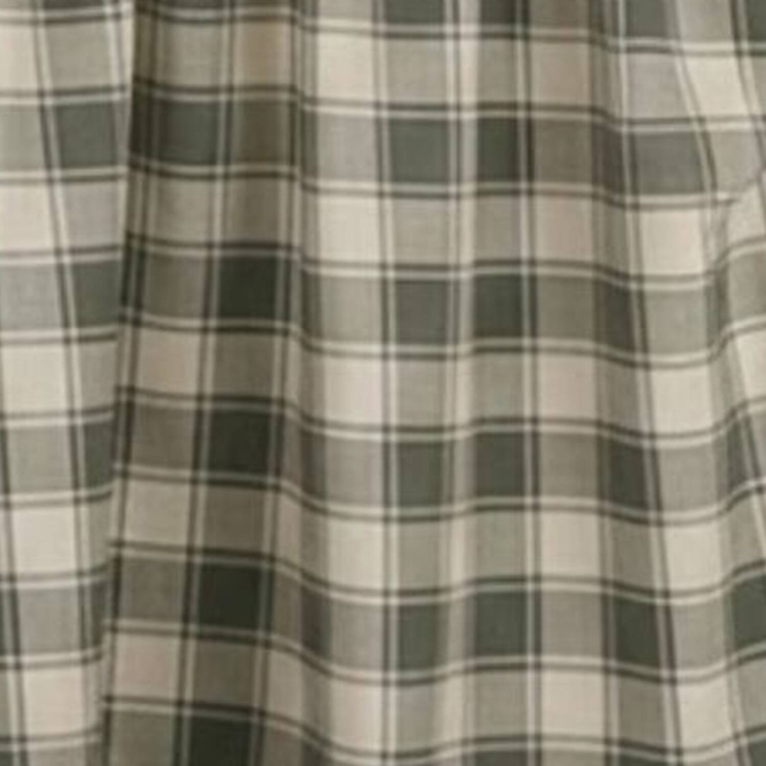 Left. Ellis Curtain - ELLIS 50% Polyester 50% Cotton Country Check Tailored With 1.5" Rod Pocket Tiers  56" x 36" Mist - Mist.