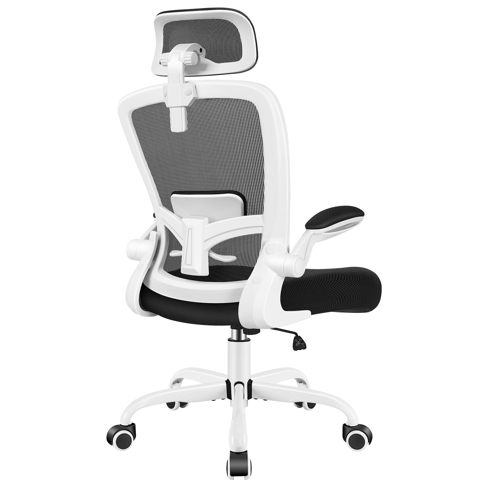 Alt View 4. KERDOM - Ergonomic High Back Office Chair, Computer Chair with Adjustable Height, Lumbar Support Home Office Swivel Gaming Chair - White.