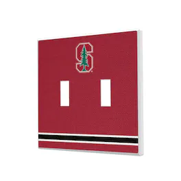 Keyscaper - Stanford Cardinal Stripe Design Double Toggle Light Switch Plate - Multicolor