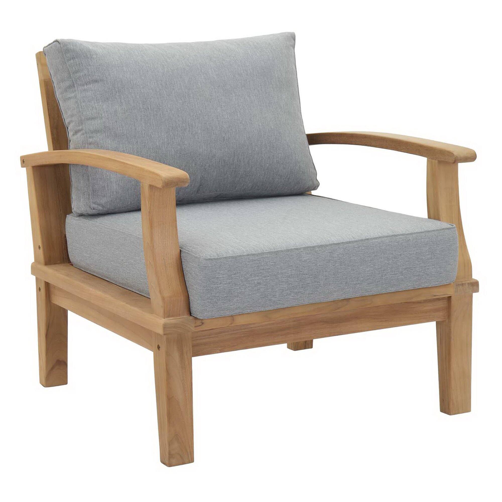 Left. Modway - Marina 3 Piece Outdoor Patio Teak Set by Modway - Natural Gray.