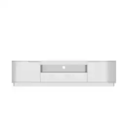 Famapy - Modern Entertainment Center: 70 - Inch TV Ready, Sleek Media Console with Smart Storage - White