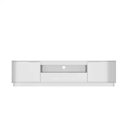 Front. Famapy - Famapy Modern Entertainment Center: 70 - Inch TV Ready, Sleek Media Console with Smart Storage - White.