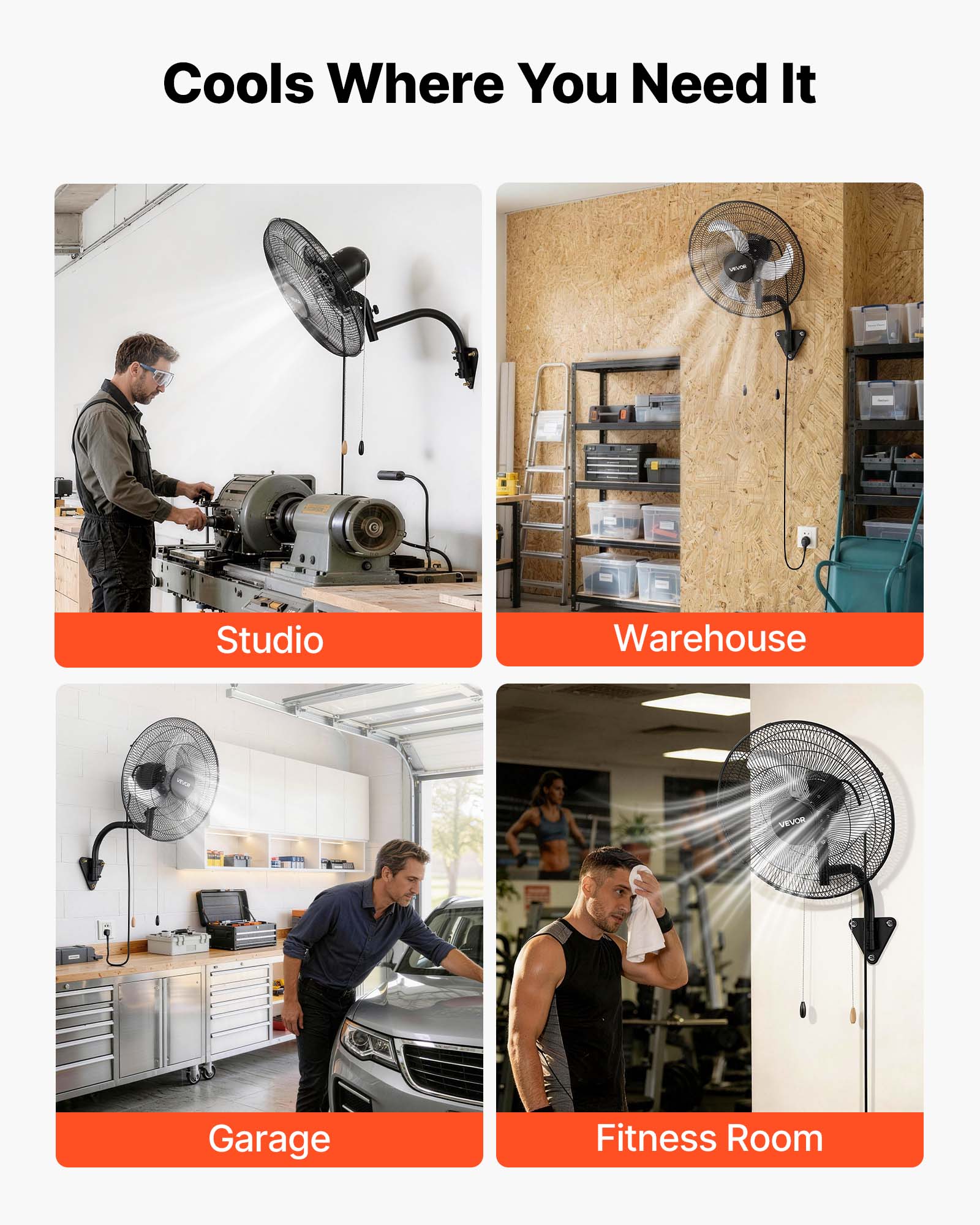 Cools Where You Need It

Studio  
Warehouse  
Garage  
Fitness Room