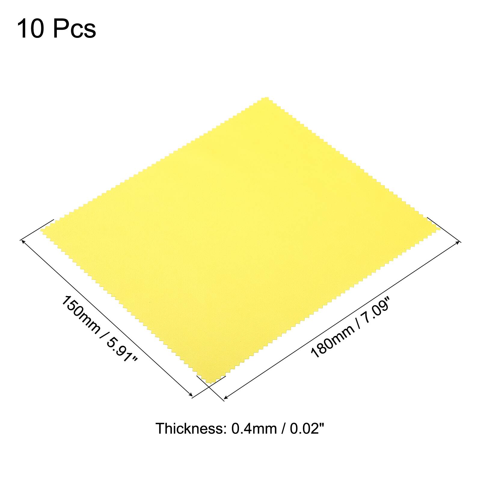10 Pcs  
150mm / 5.91"  
180mm / 7.09"  
Thickness: 0.4mm / 0.02"
