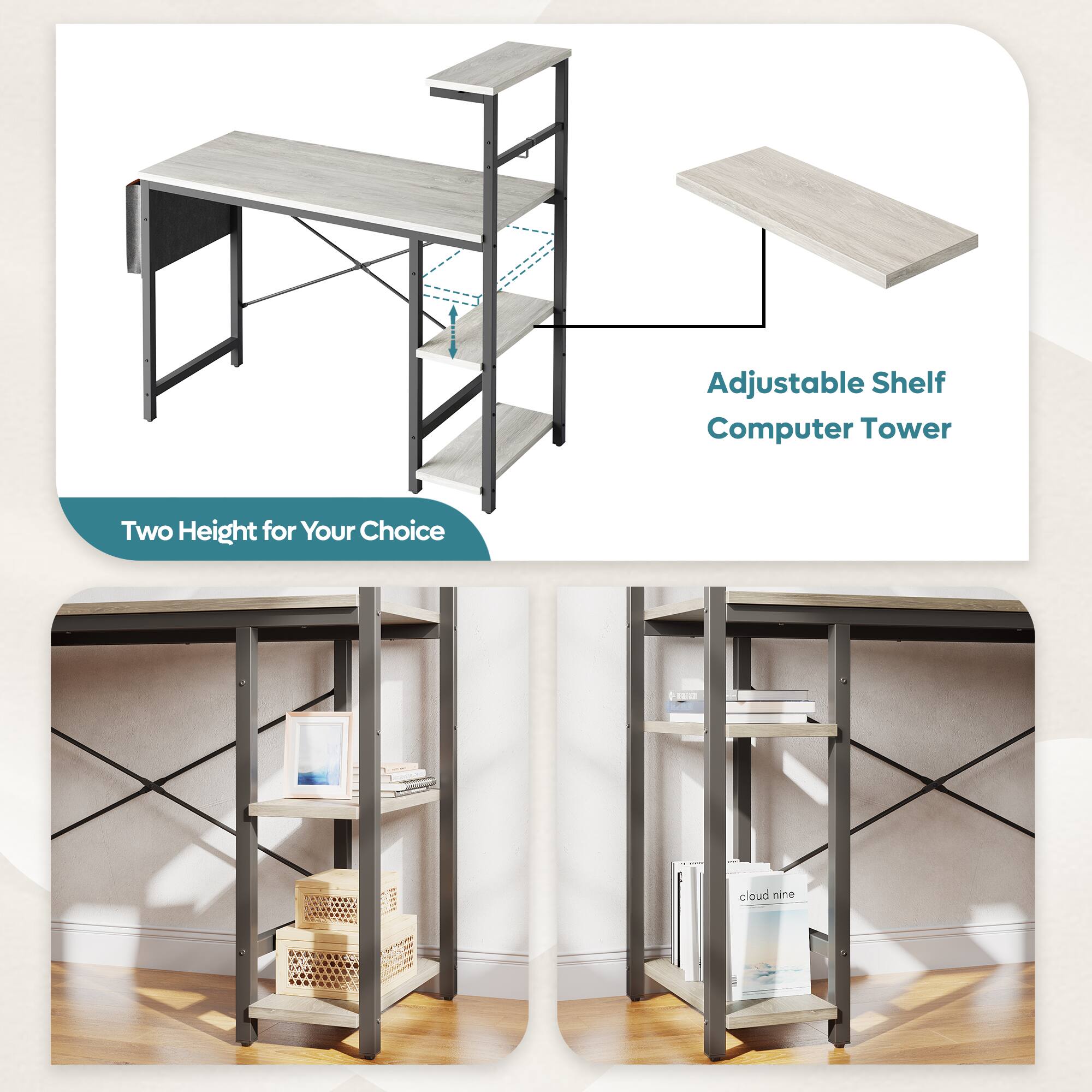 Adjustable Shelf Computer Tower
Two Height for Your Choice