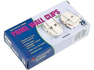 **Advantus Corp: Panel Wall Clips**

- Attaches to most panel systems
- Holds notes, memos, messages, and more
- Clips up to 40 sheets
- Standard size

**20 Clips**

**Organize your wall!**