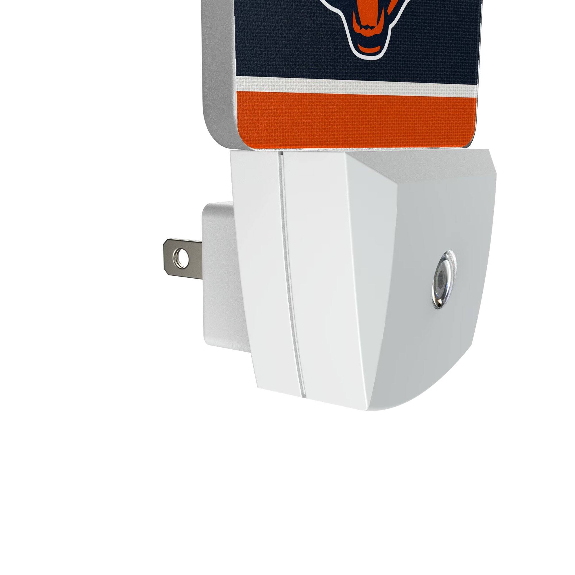 Alt View 2. Keyscaper - Chicago Bears Stripe Design Nightlight 2-Pack - Multicolor.