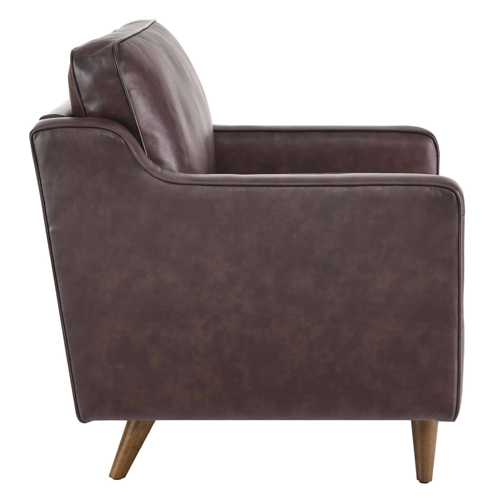Back. Modway - Impart Genuine Leather Armchair by Modway - Brown.