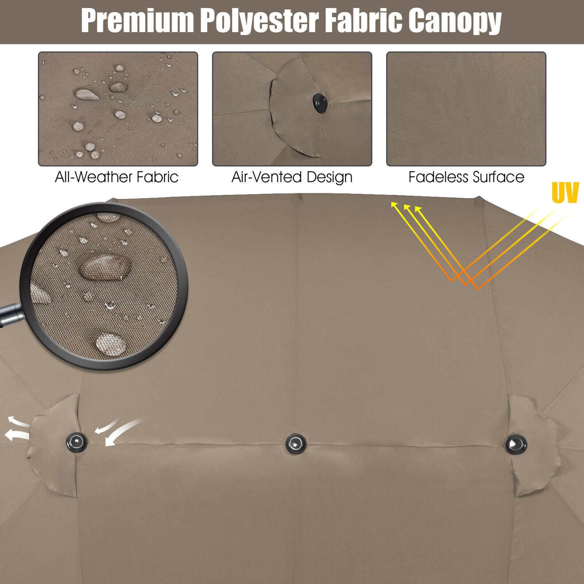 Premium Polyester Fabric Canopy, All-Weather Fabric, Air-Vented Design, Fadeless Surface, UV