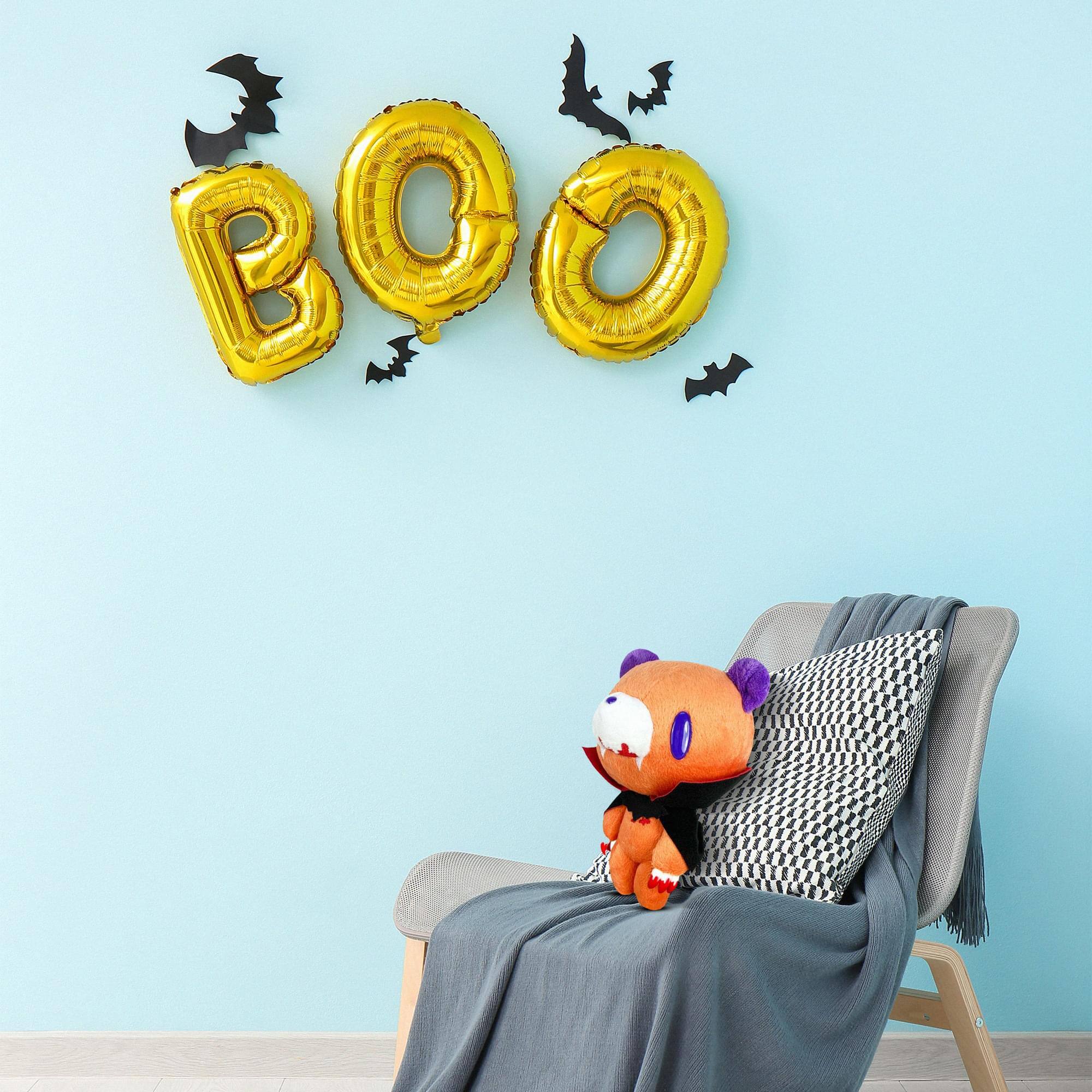 Alt View 4. Great Eastern - Gloomy Bear Orange Vampire 8 Inch Collector Plush - Orange.