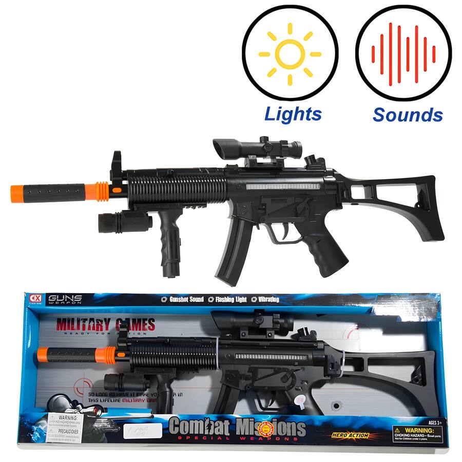 Commando Toy Rifle Kitcheniva Kids Military Combat Toy Rifle Machine Gun Flashing Lights ...