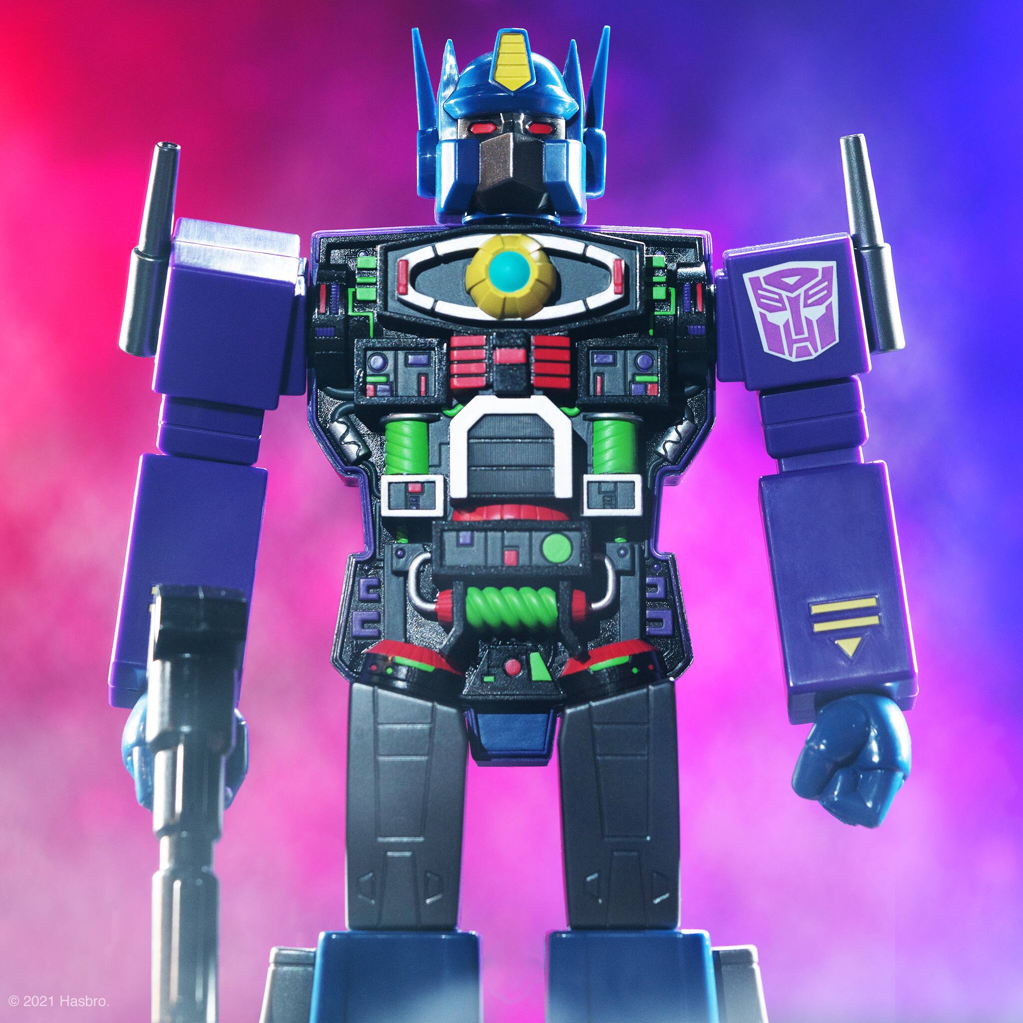 Alt View 11. Super7 - Transformers Shattered Glass 11” Super Cyborg Action Figure - Optimus Prime - Purple.