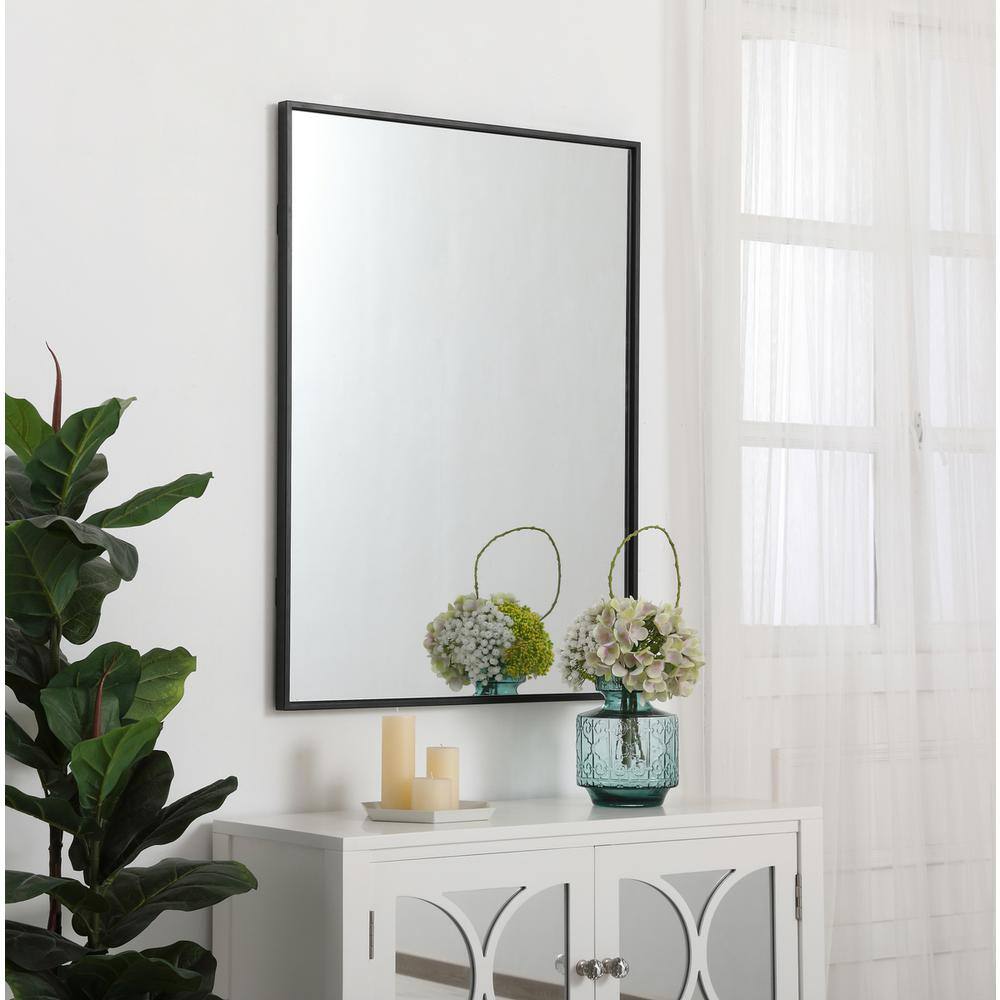 Alt View 10. Elegant Decor - Metal frame rectangle mirror 27 inch in Black - Black.