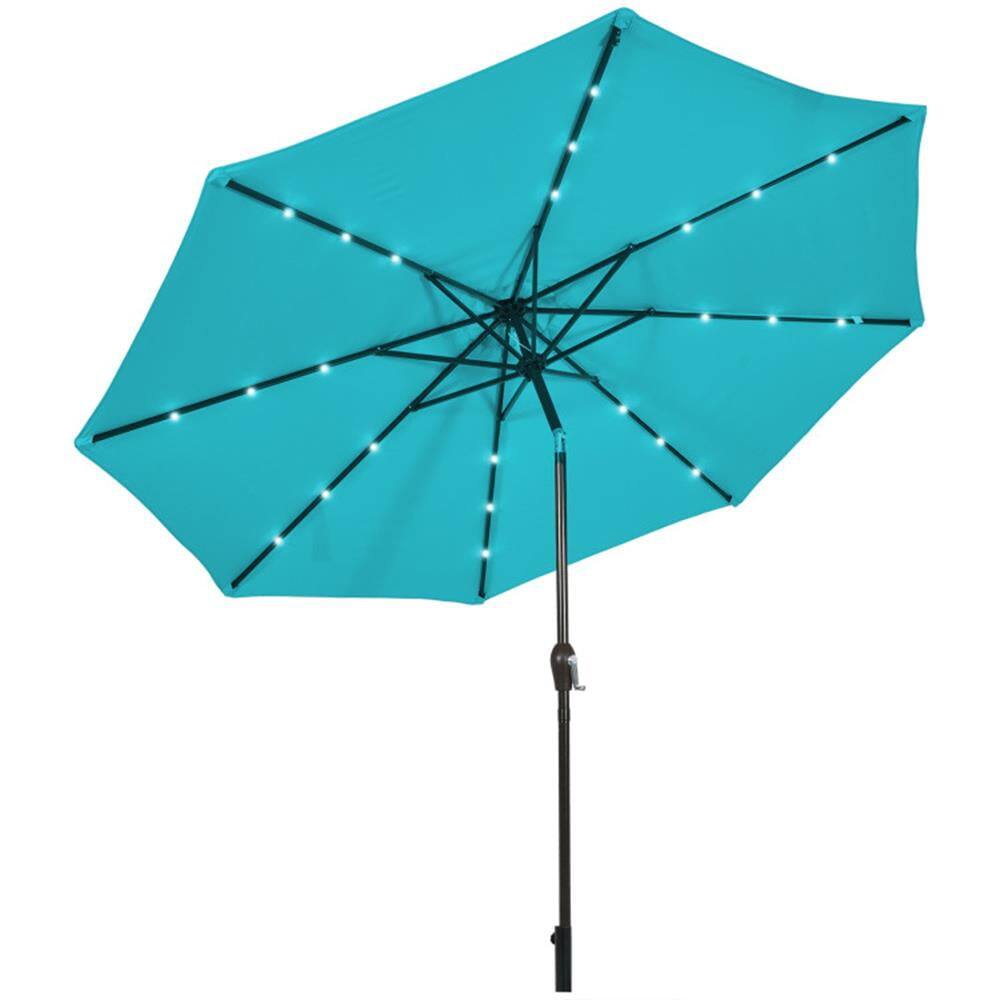 Alt View 5. Kadyn - Outdoor Garden UmbrellaMarket Umbrella10 Feet Outdoor Patio Umbrella with Bright Solar LED Lights Turquoise - Blue.